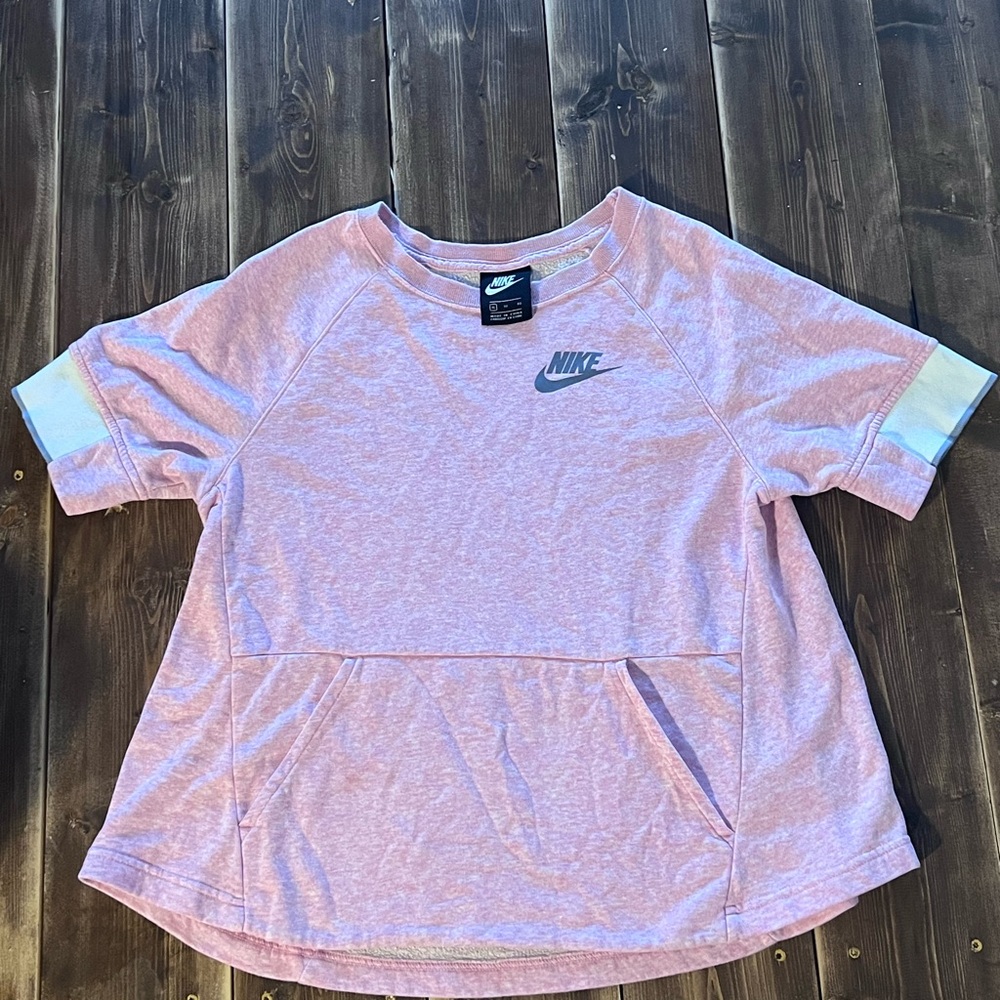 Nike Heathered Pink Crew Neck Tee